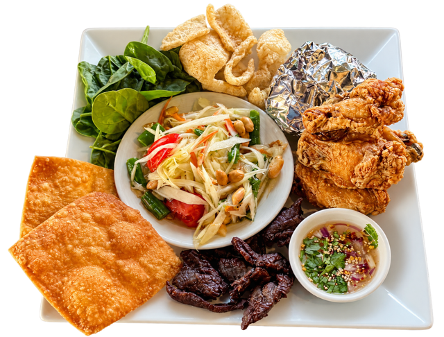 PAPAYA SALAD COMBO TRAY.