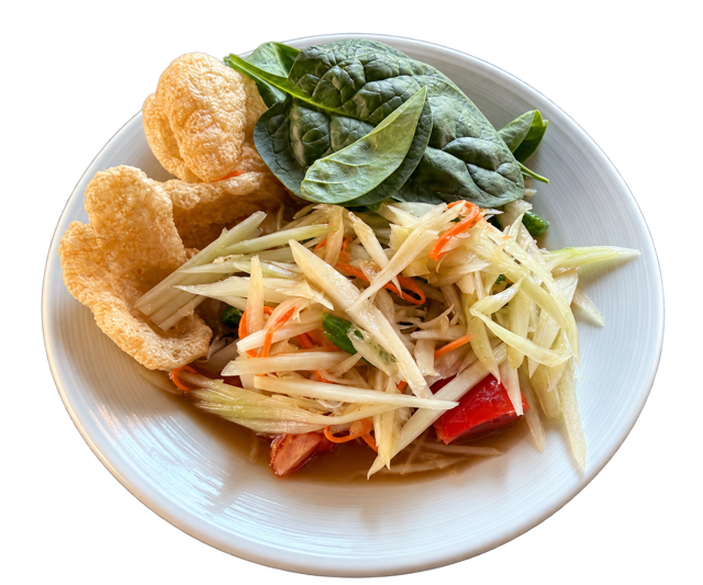 ISAN-STYLE PAPAYA SALAD (SOM TUM LAOS).